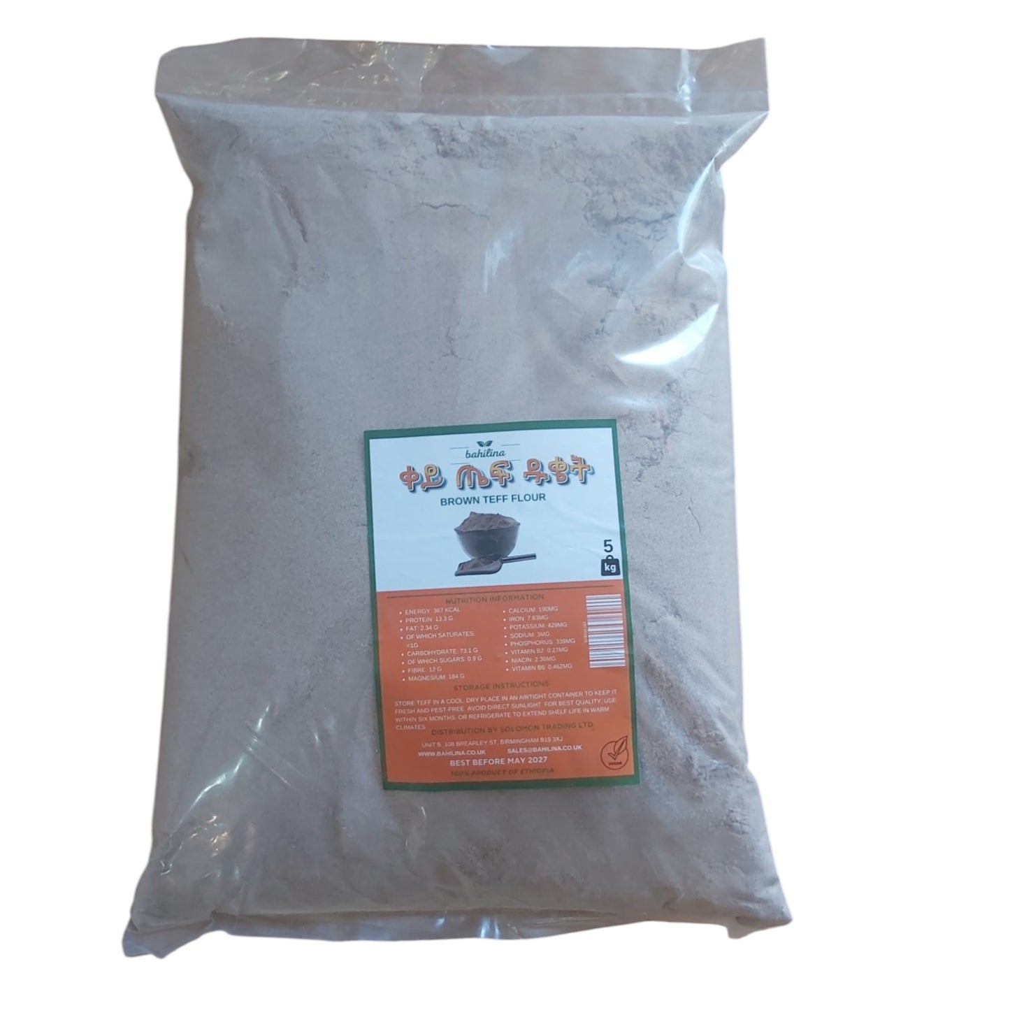 Ethiopian Pure Injera Teff Flour | Habesha Pure Teff 5kg Injera Bread Flour