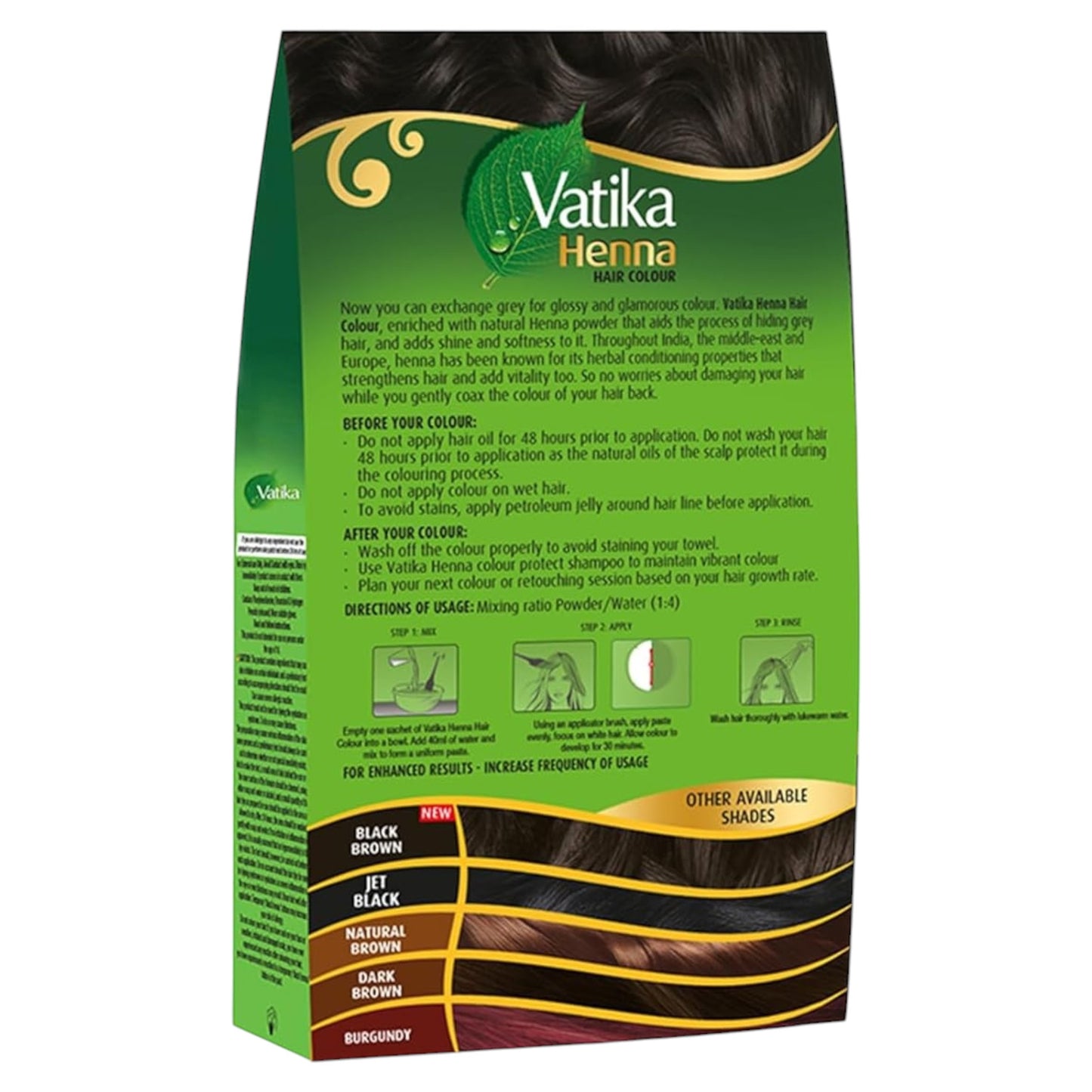 Vatika Henna Rich Black-Brown Hair Colour | 100% Ammonia Free hair dye