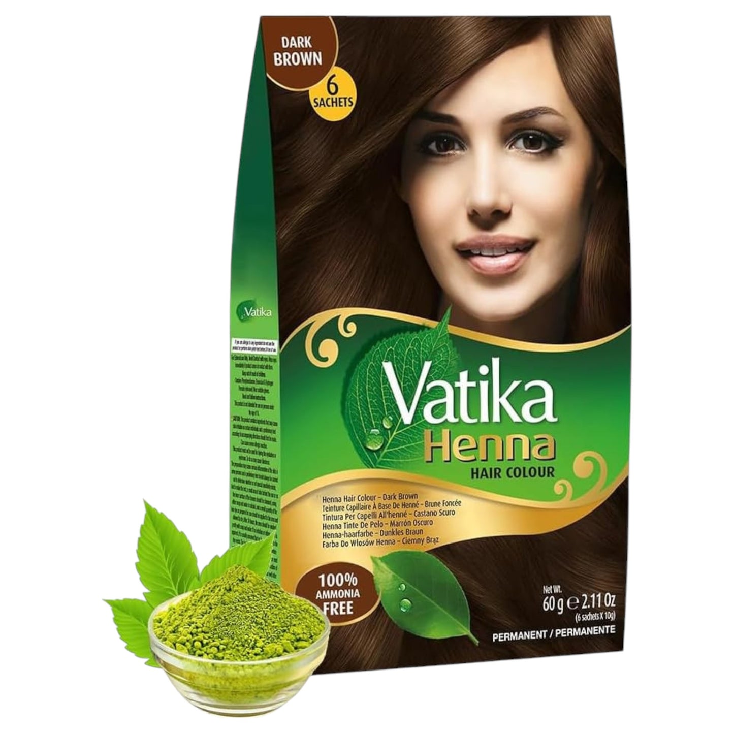 Vatika Henna Rich Black-Brown Hair Colour | 100% Ammonia Free hair dye