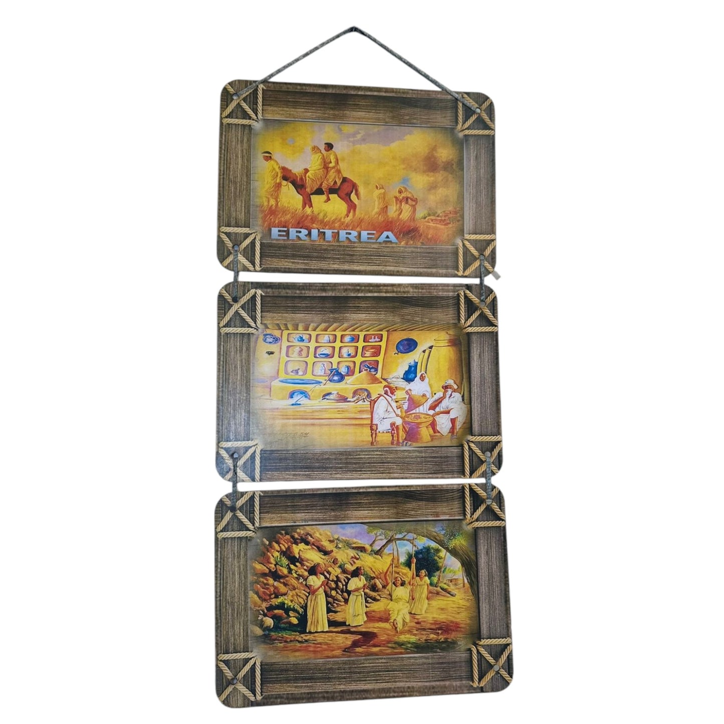 Habesha Cultural and Ethnical Wall Arts | Eritrean Traditional and Historical 3 Set Wall Hanging Arts