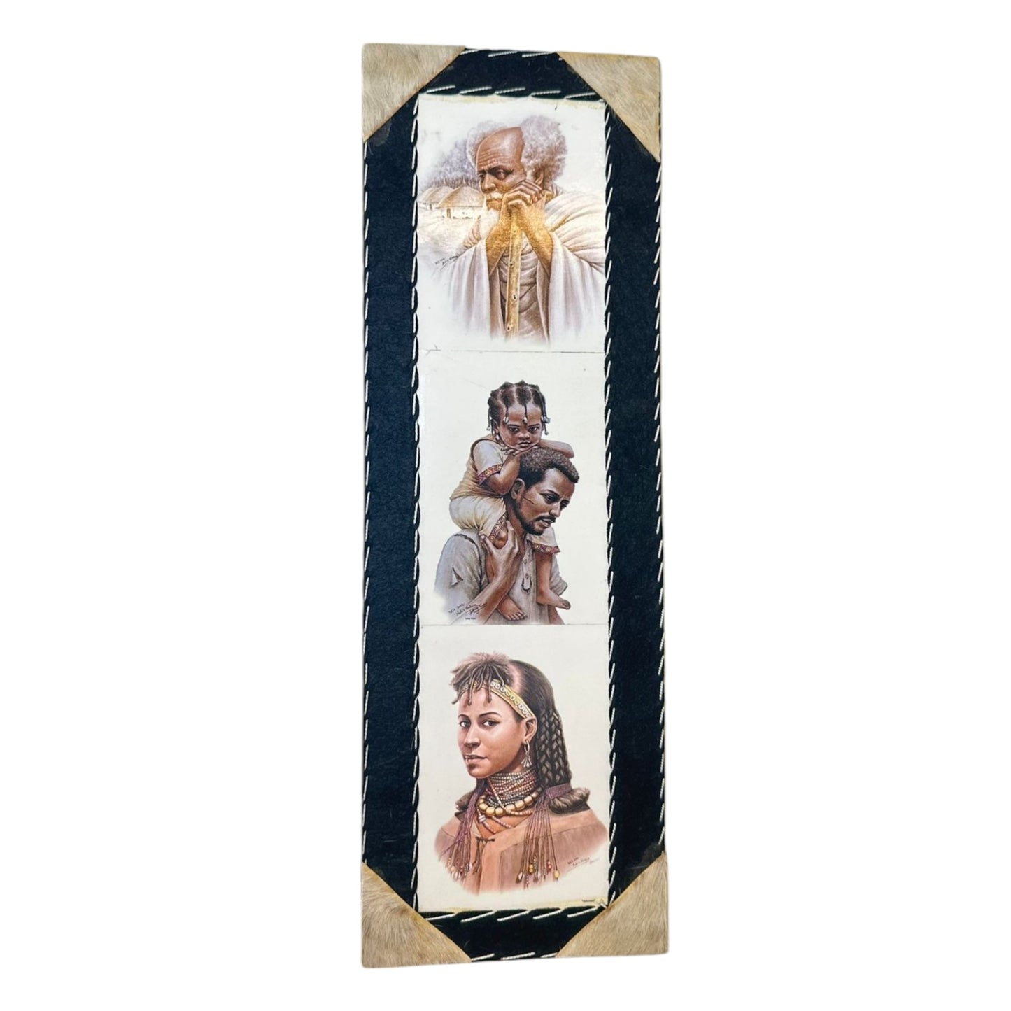 Eritrean Traditional Ethnic Arts | Leather Made Eritrean Ethnic Groups Wall Art