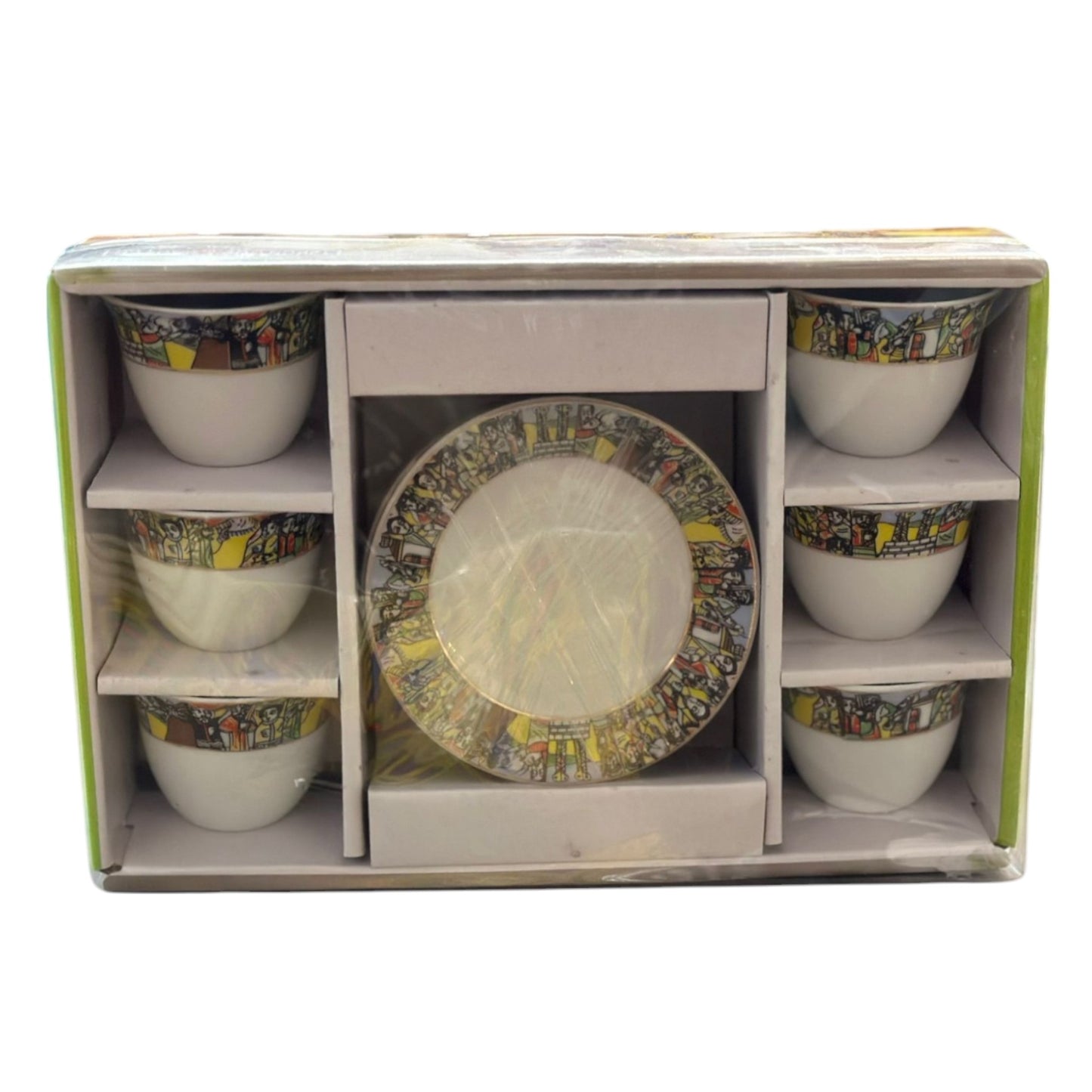 Habesha Traditional Styled Jebena Coffee Cups and Plates Sets