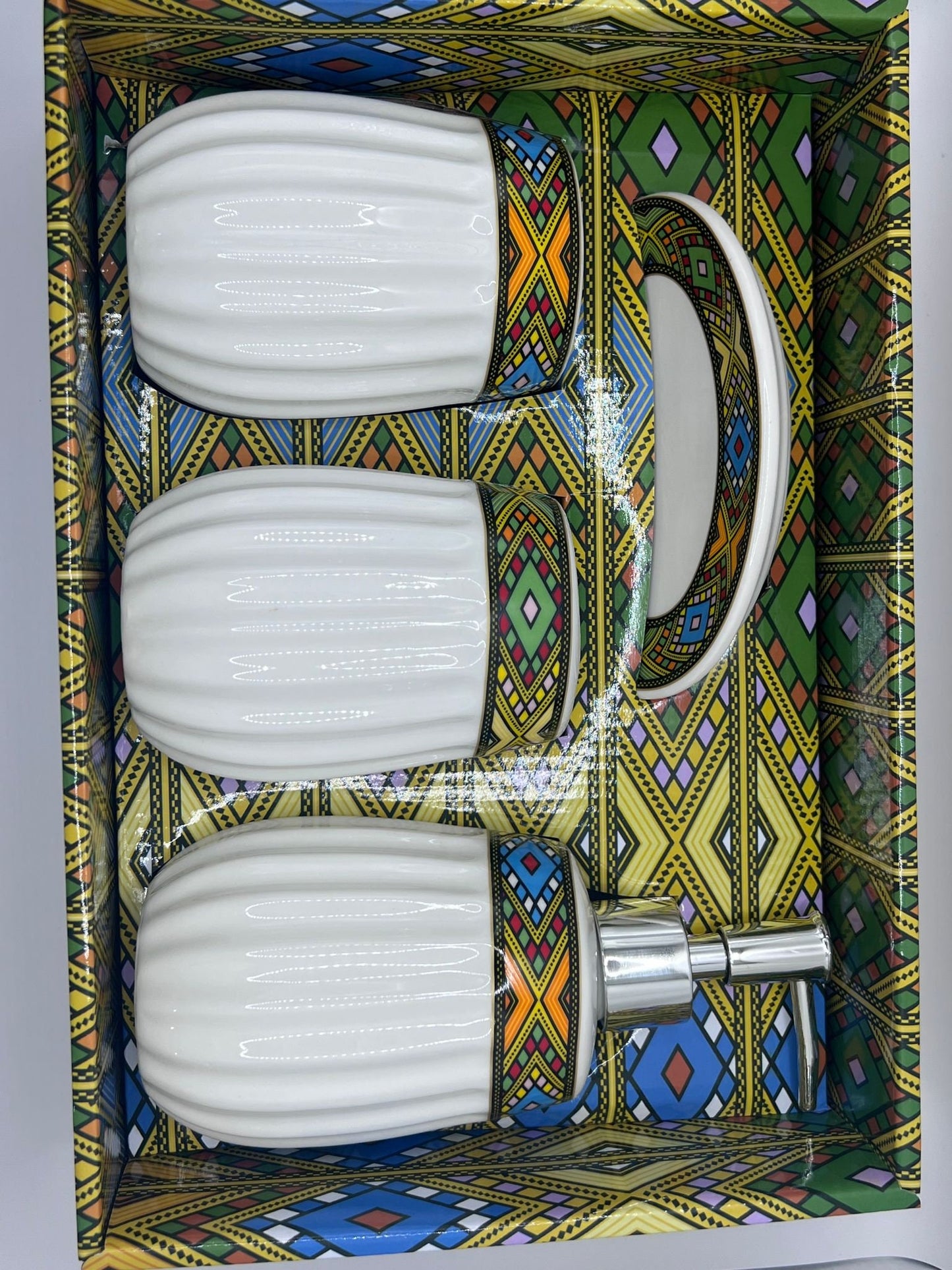 Habesha Traditional Toilet Accessories Set| Ceramic Habesha Toilet Set