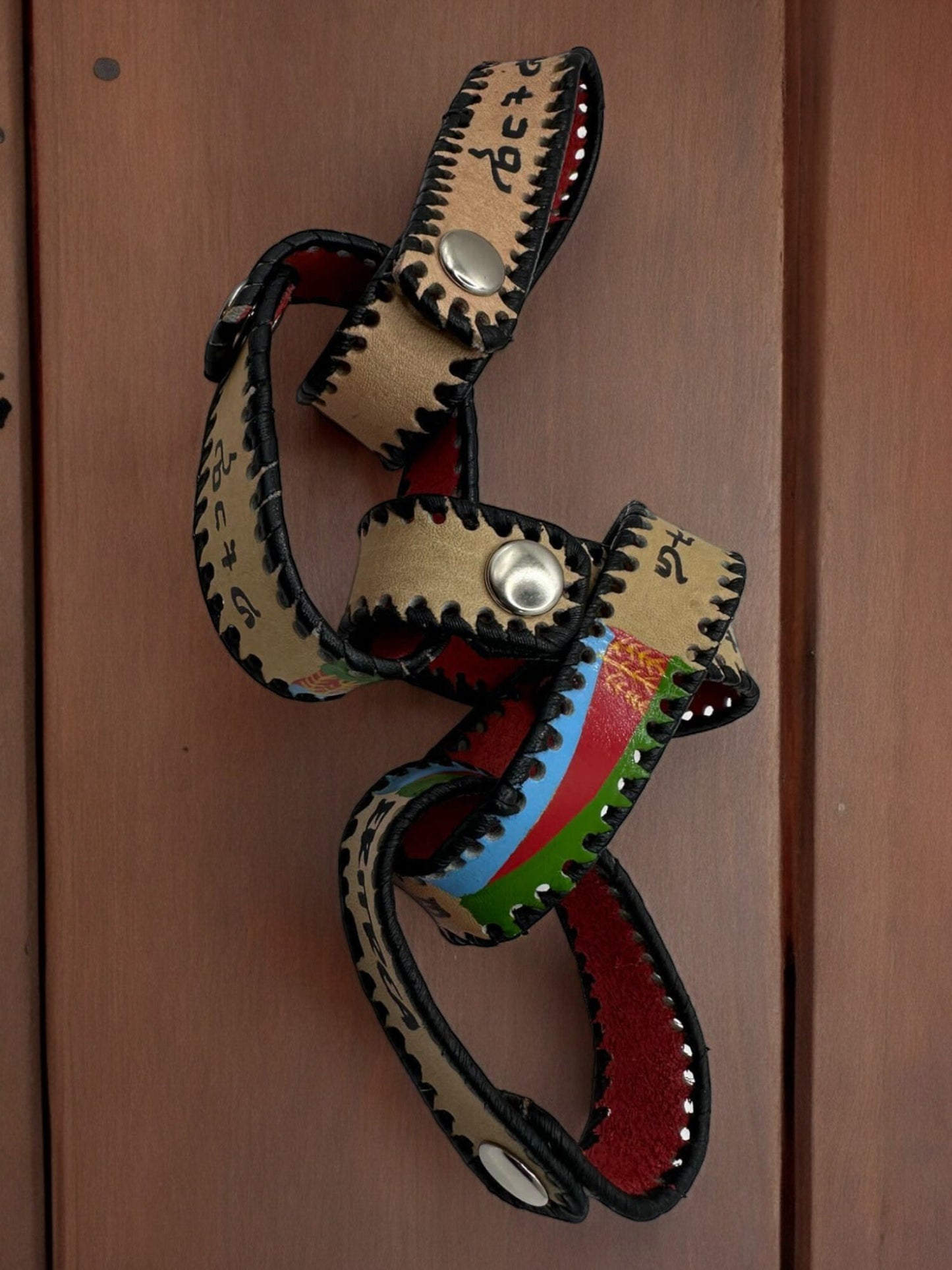 Eritrea Flag hand bracelet , hand made leather hand bracelet, Eritrea| ኤርትራ Heritage hand wear.