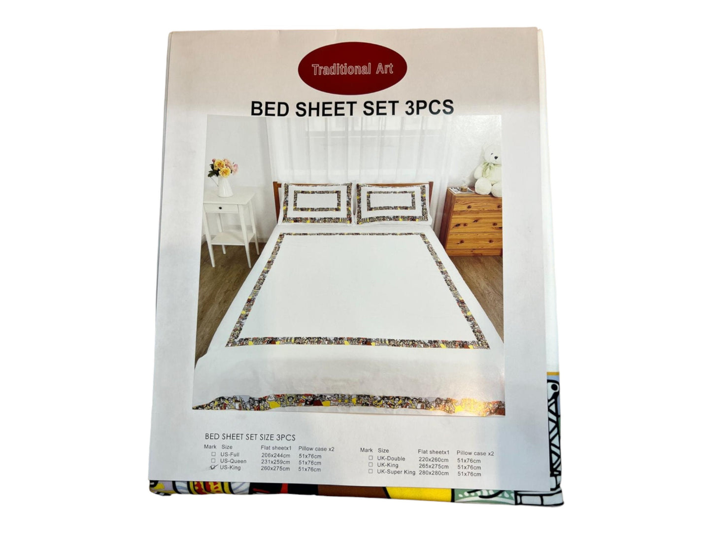 Eritrean and Ethiopian traditional Traditional Designed Bed Sheet set | Habesha Zuria Tilet and Saba Design Bed Cover and Sheet Set. ሓበሽ ባህላዊ ምንጻፍ