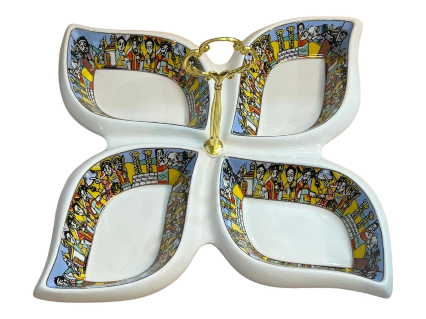 Habesha Snack Set | Traditional Eritrean and Ethiopian Zuria Tilet and Saba Design Snack Serving Ceramic Set