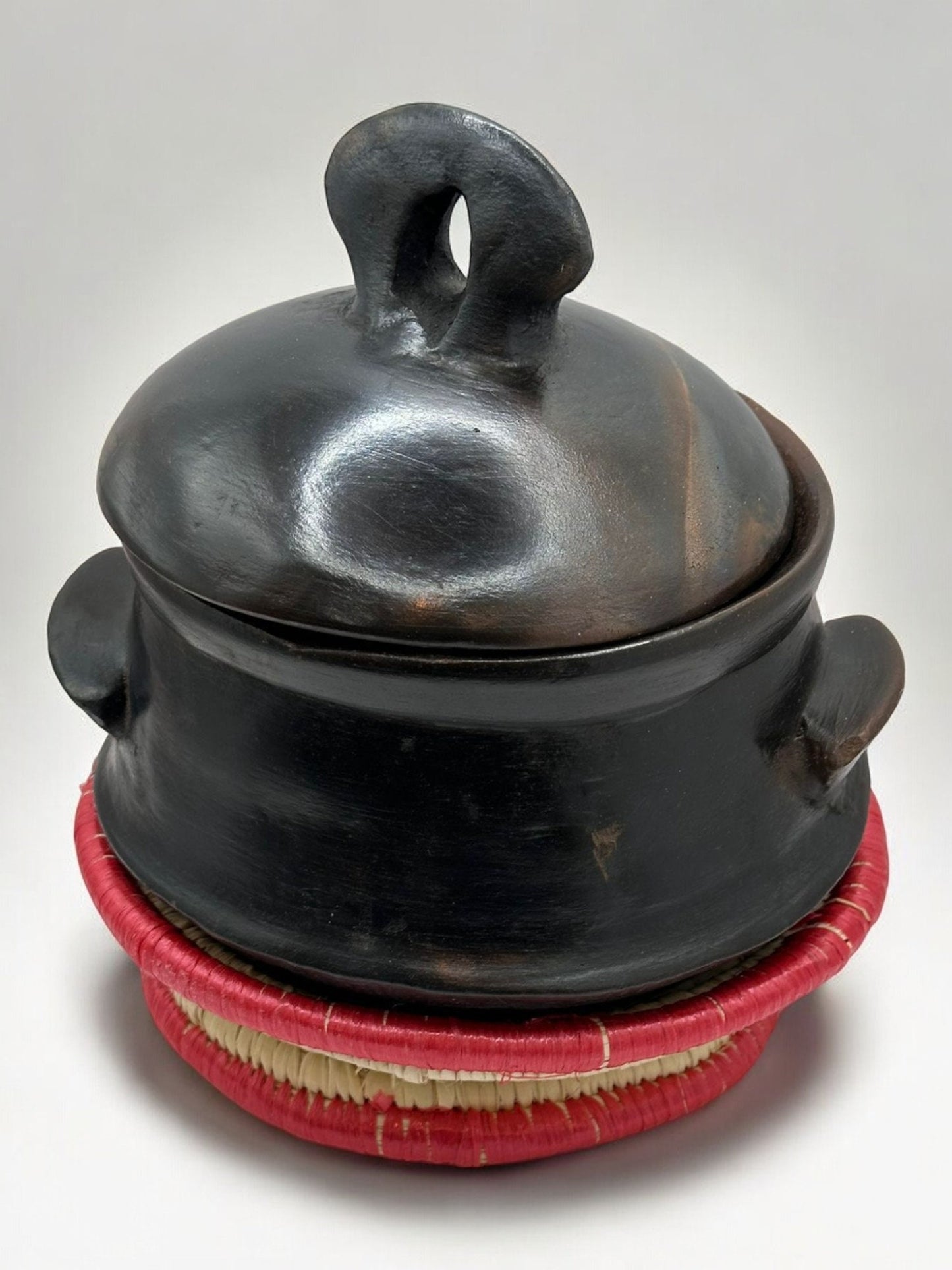 Habesha Traditional Clay Pottery Shekla | Bahlawi Traditional Shekla with Handmade Palm Leaves Holder