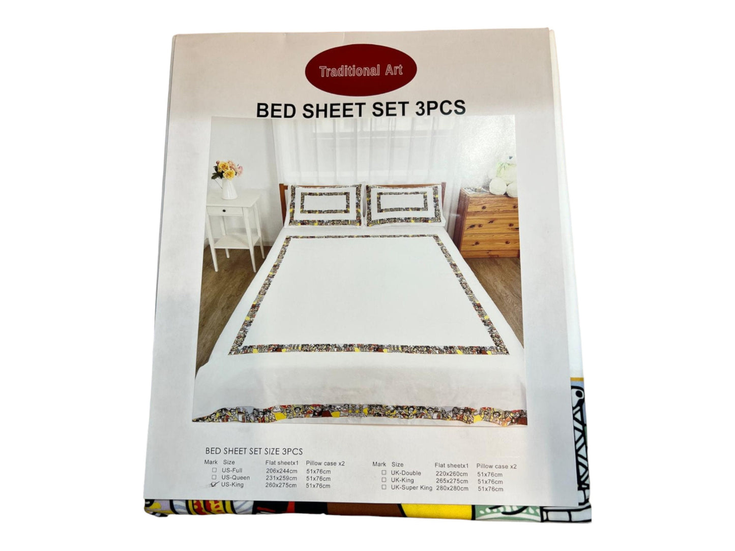 Eritrean and Ethiopian traditional Traditional Designed Bed Sheet set | Habesha Zuria Tilet and Saba Design Bed Cover and Sheet Set. ሓበሽ ባህላዊ ምንጻፍ