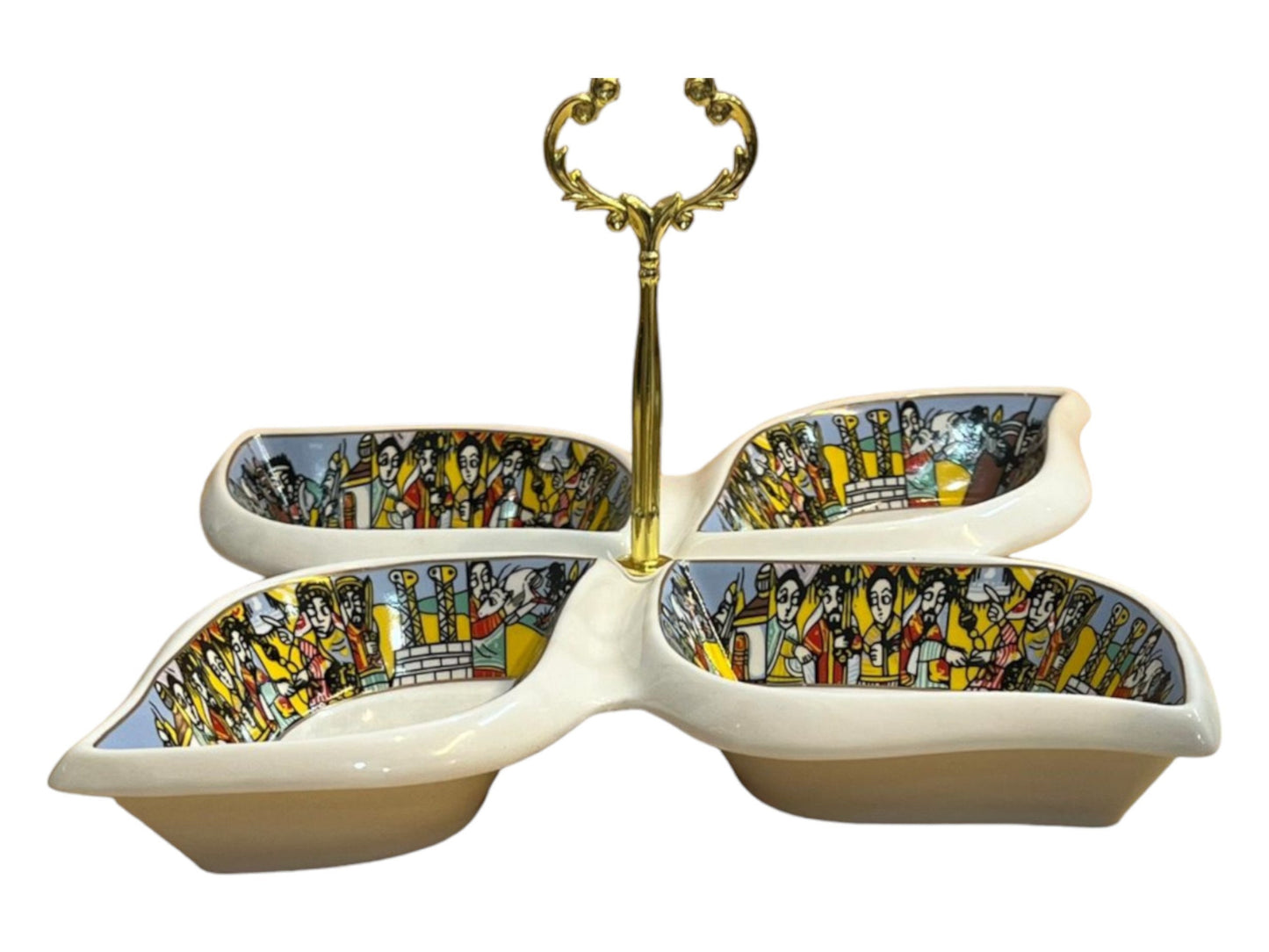 Habesha Snack Set | Traditional Eritrean and Ethiopian Zuria Tilet and Saba Design Snack Serving Ceramic Set