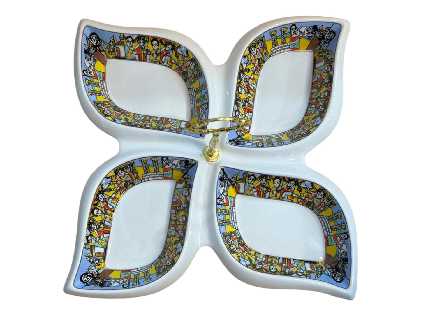 Habesha Snack Set | Traditional Eritrean and Ethiopian Zuria Tilet and Saba Design Snack Serving Ceramic Set