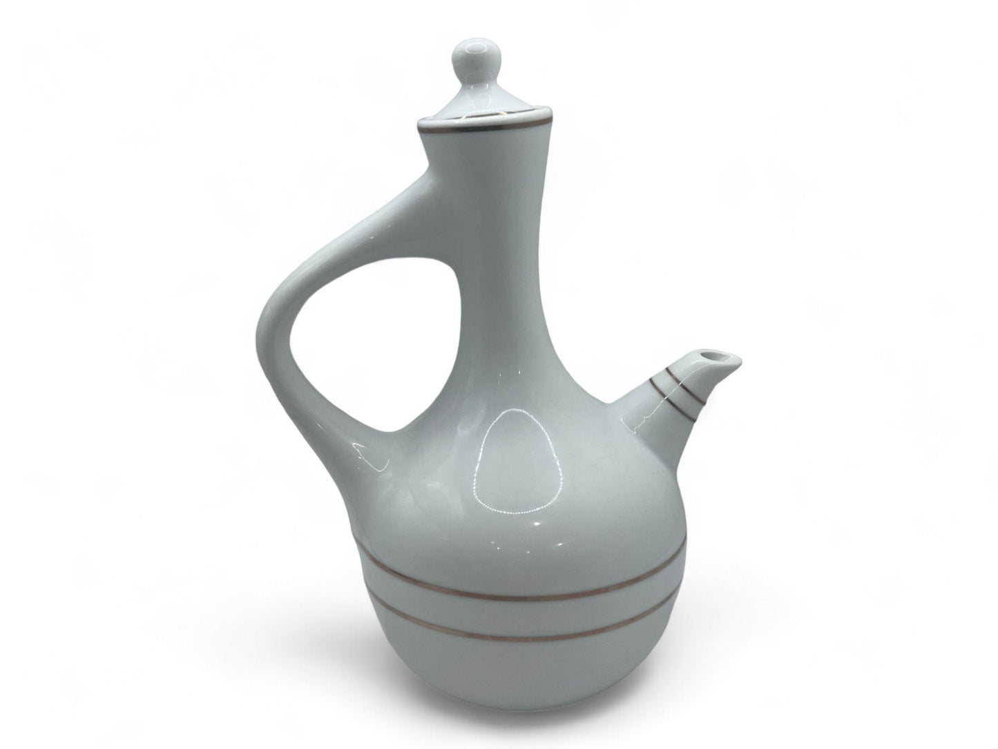 Habesha Traditional Coffee Pot Jebena | White Ceramic Zuria Design Habesha Jebena Coffee Pot