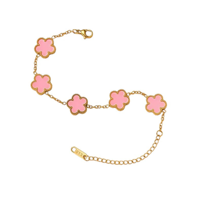 Floral Bracelet for Women Gold-Plated and Stainless Steel Jewellery