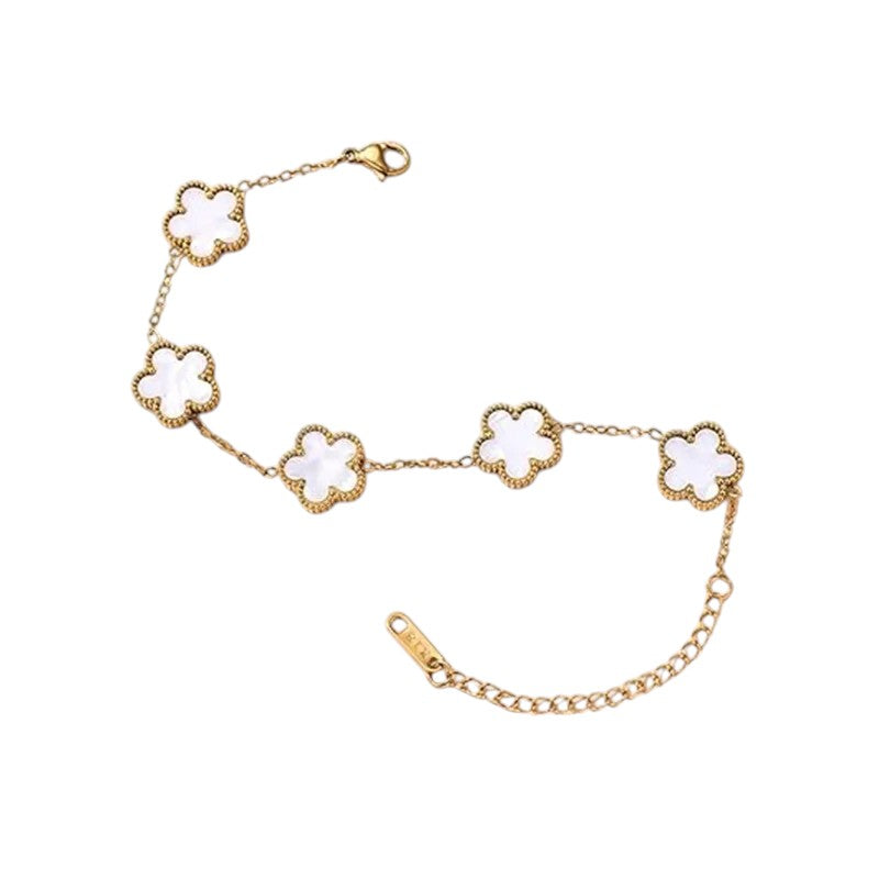 Floral Bracelet for Women Gold-Plated and Stainless Steel Jewellery