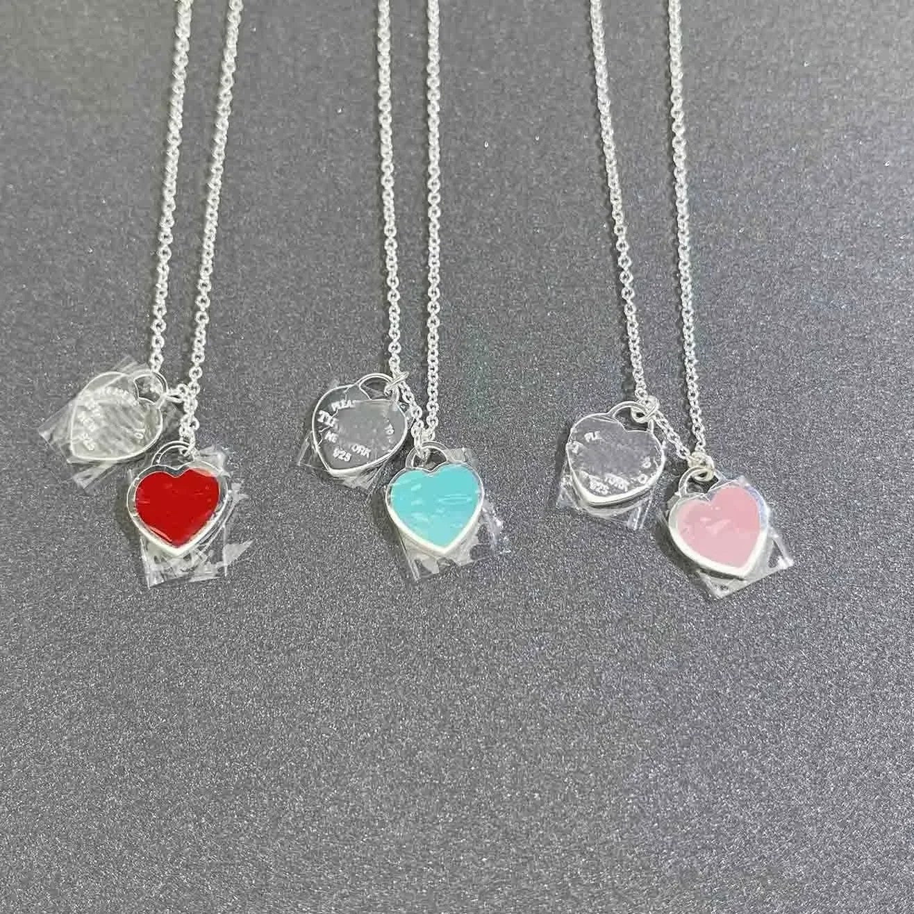 Heart-Shaped S925 Pure Silver Necklace | Ladies Sliver Necklace Jewellery