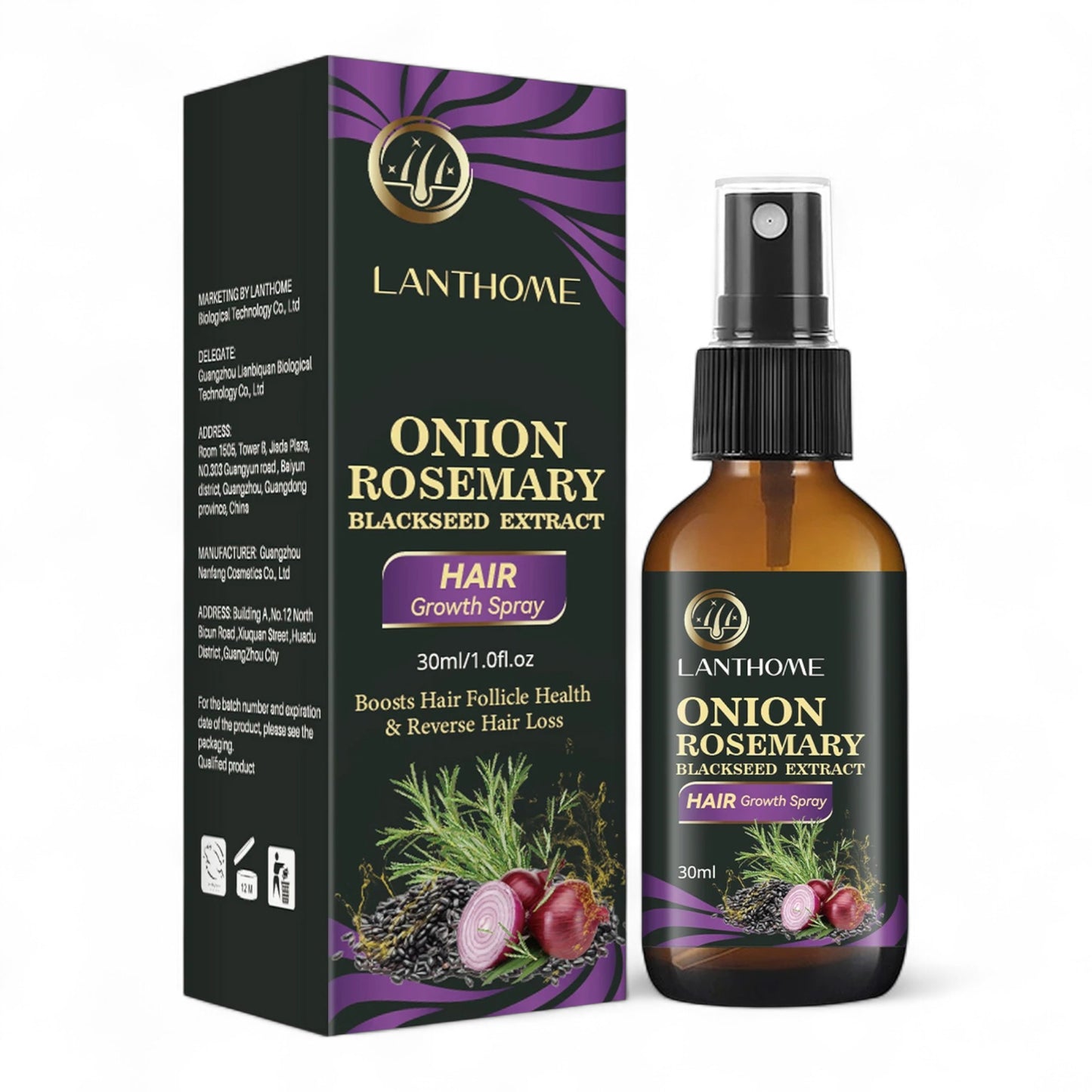 Rosemary & Onion Hair Care Duo | Natural Anti-Hair Loss Shampoo & Treatment Spray