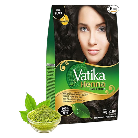 Vatika Henna Rich Black-Brown Hair Colour | 100% Ammonia Free hair dye