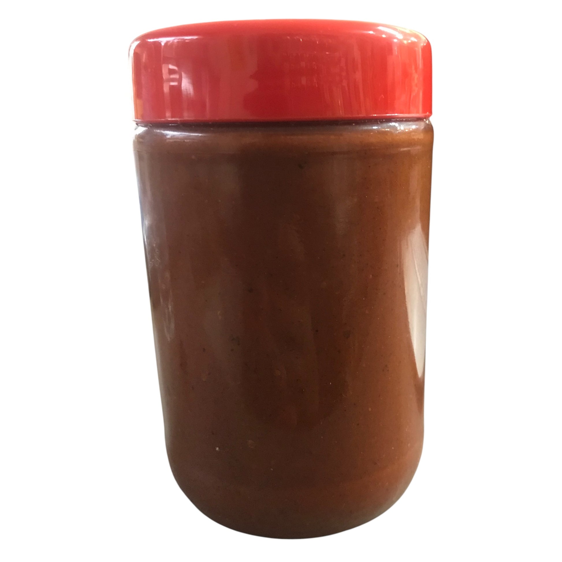 Habesha Awaze Berber Brown jar with a red lid on a white background