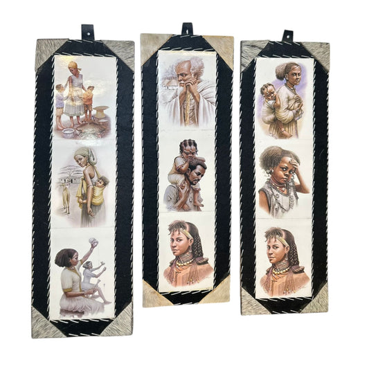 Eritrean Traditional Ethnic Arts | Leather Made Eritrean Ethnic Groups Wall Art
