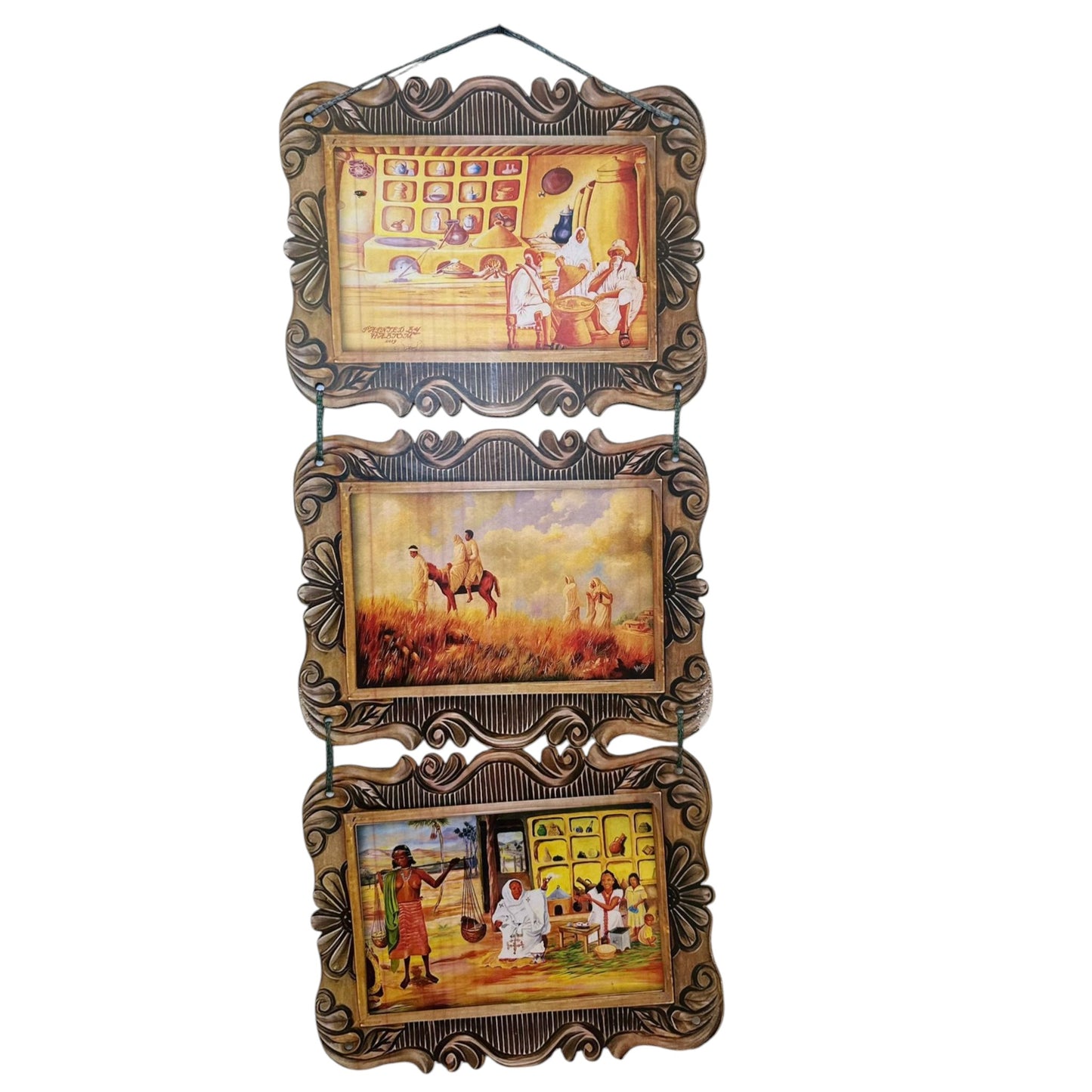 Habesha Cultural and Ethnical Wall Arts | Eritrean Traditional and Historical 3 Set Wall Hanging Arts