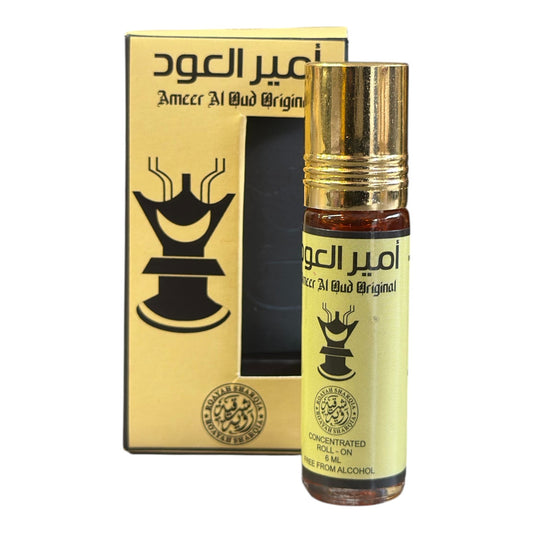 Ammar Al Oud Original roll-on bottle and packaging on a white background