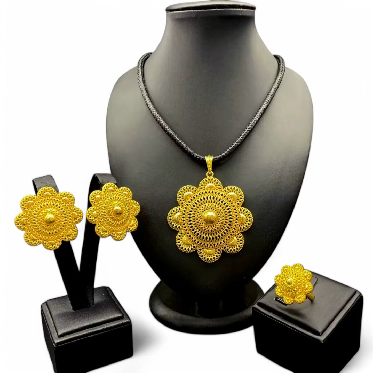 Habesha Gold Plated Dubai Jewellery Set For Women | Eritrea and Ethiopia Traditional Women Jewellery