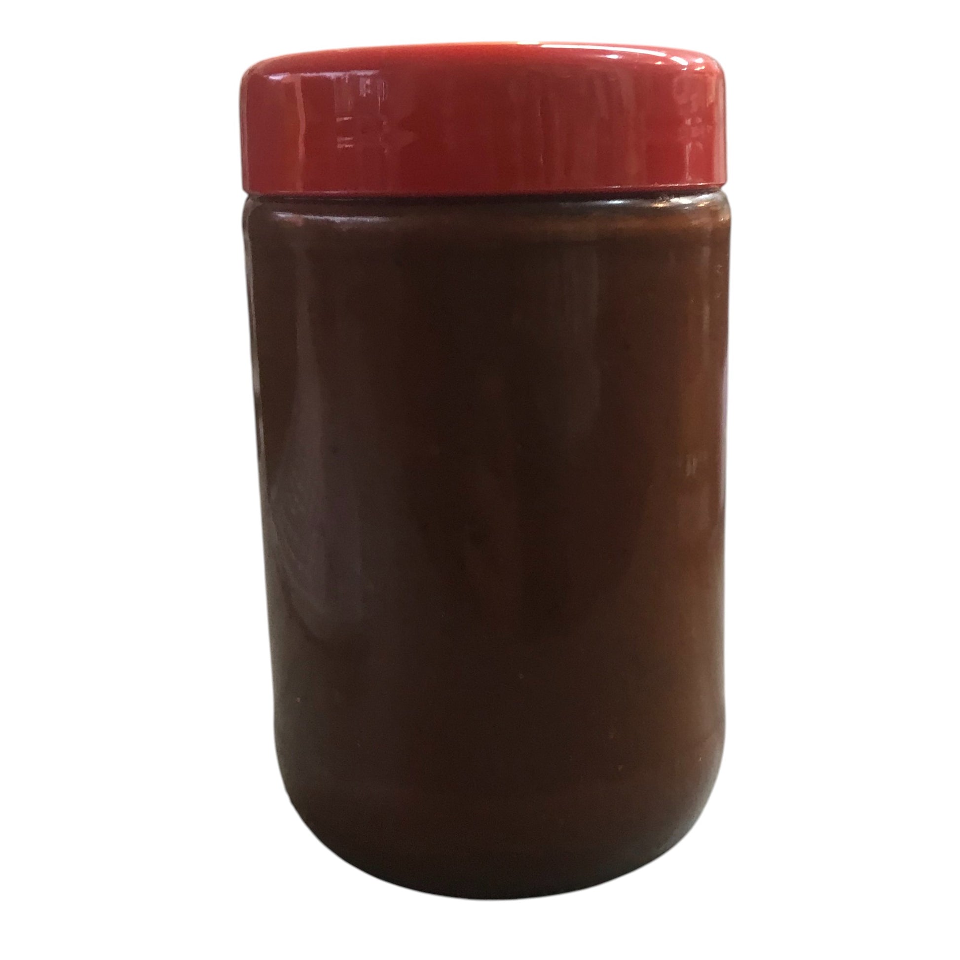 Habesha Awaze Berber Brown jar with a red lid on a white background
