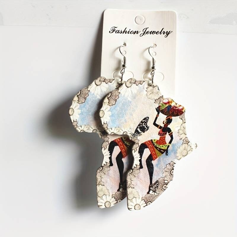 Africa Map Design Creative Dangle Earrings Jewellery | Exquisite African Map Earring Women Earrings