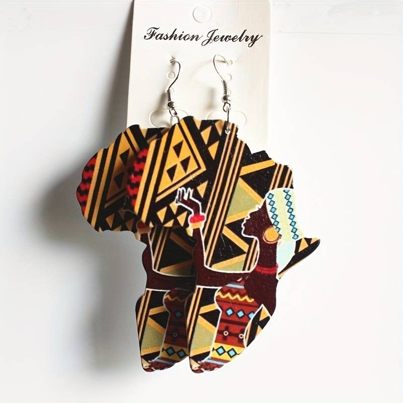 Africa Map Design Creative Dangle Earrings Jewellery | Exquisite African Map Earring Women Earrings