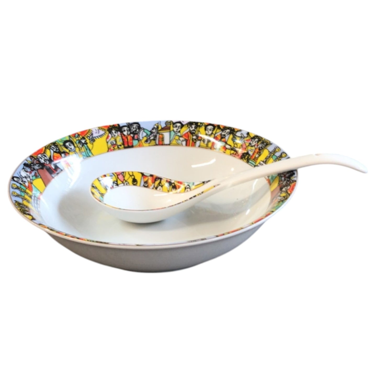 Traditional Habesha Bowls and Spoons Set | Ceramic Traditional Habesha Stew Wet Bowls