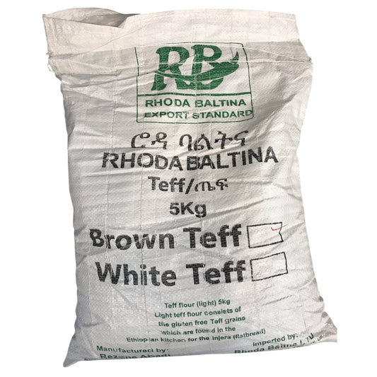 Bag of Rhoda Baltina Brown Teff on a white background