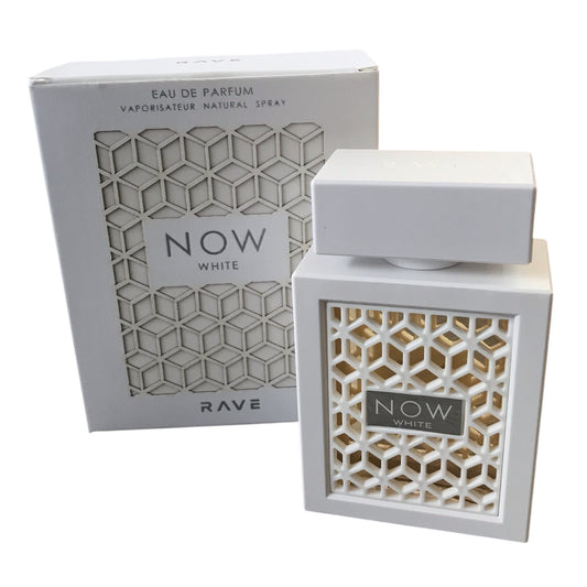 Eau de Parfum bottle and packaging with geometric design on a white background