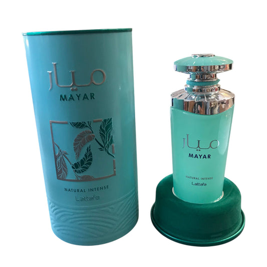 MAYAR perfume bottle and packaging on a white background