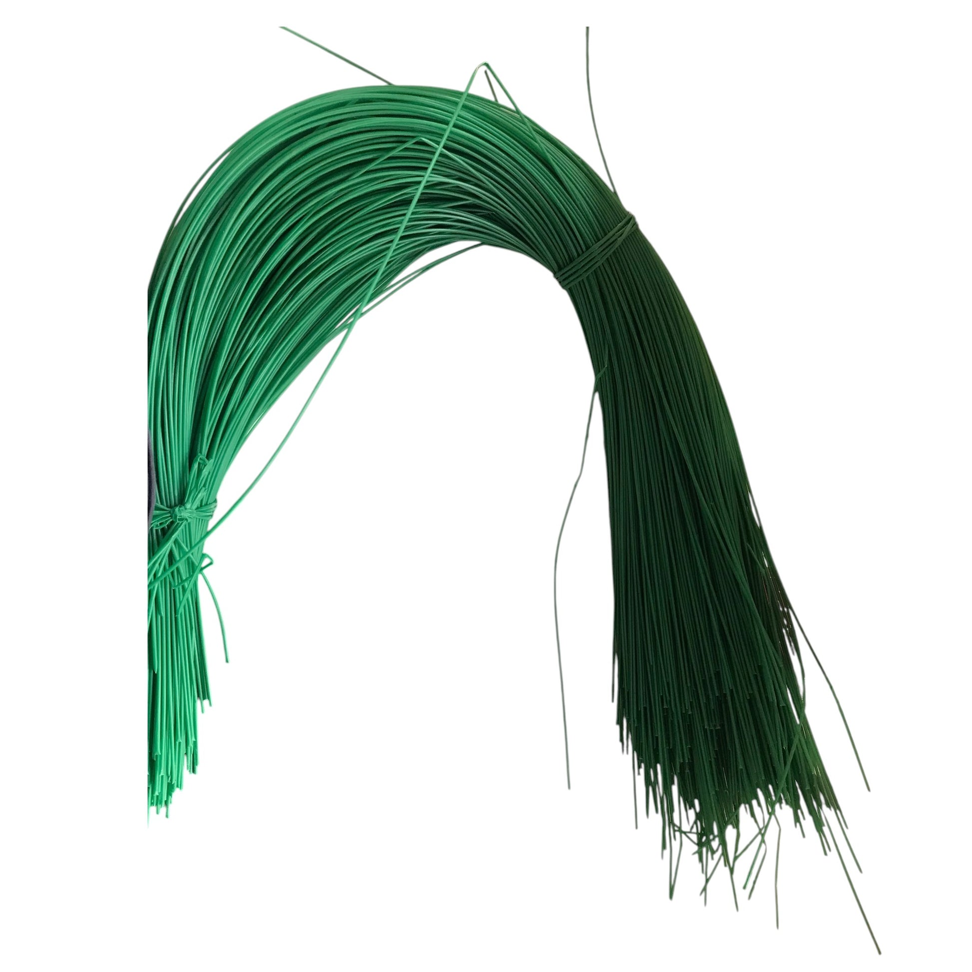 Green floral stems on a white background